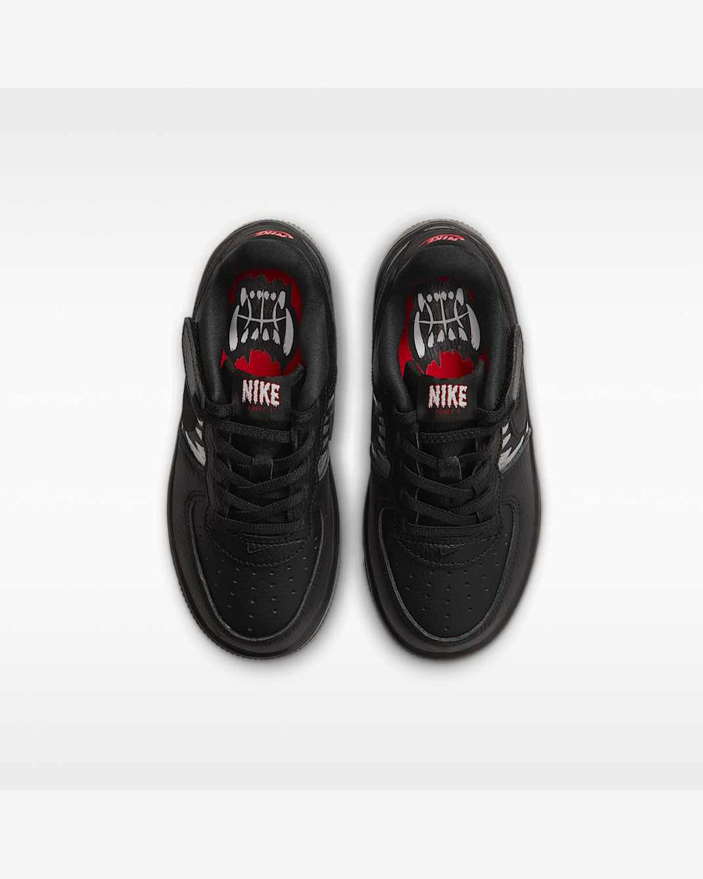 Nike Force 1 Low LV8 EasyOn enfant – Noir / Rouge / Argent métallisé – vue 4