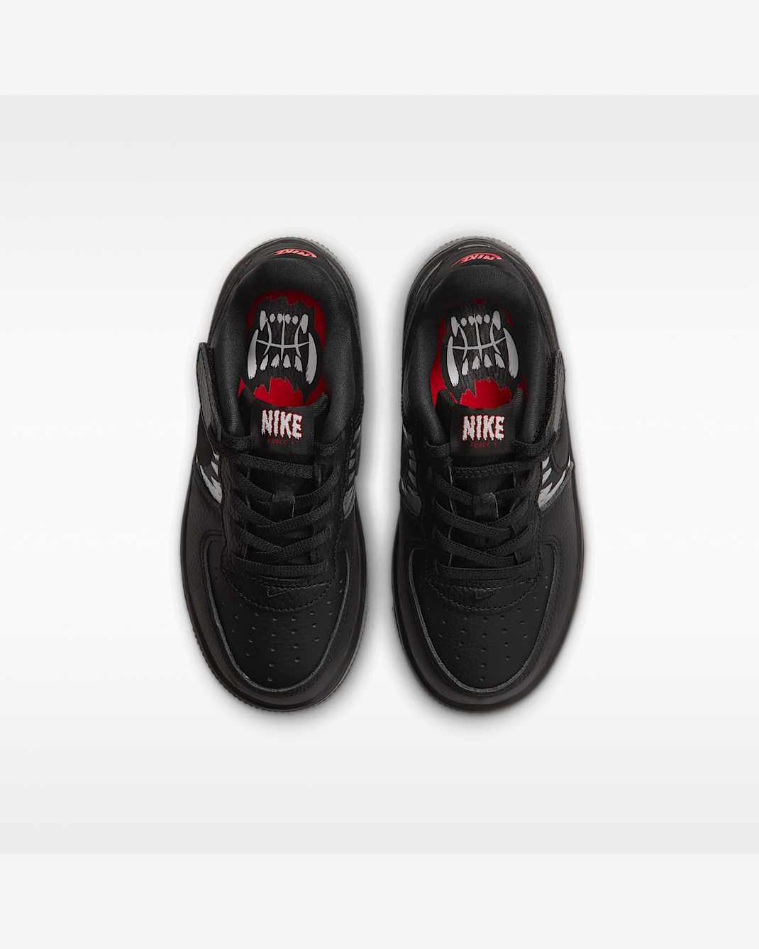 Nike Force 1 Low LV8 EasyOn enfant – Noir / Rouge / Argent métallisé – vue 4
